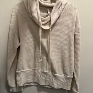 Z Supply Cream Waffle Cowl-Neck Pullover